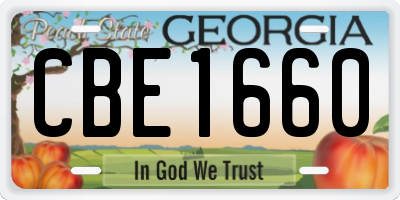 GA license plate CBE1660