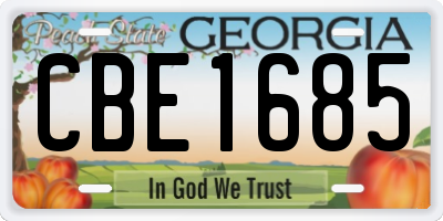 GA license plate CBE1685