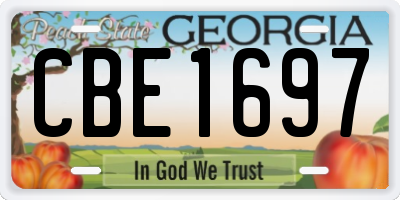 GA license plate CBE1697