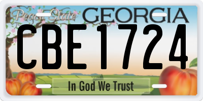 GA license plate CBE1724