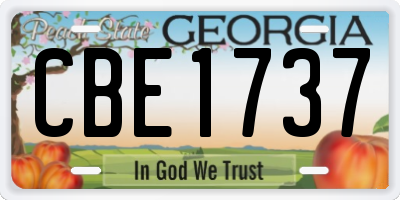 GA license plate CBE1737