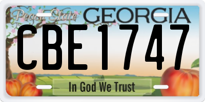 GA license plate CBE1747