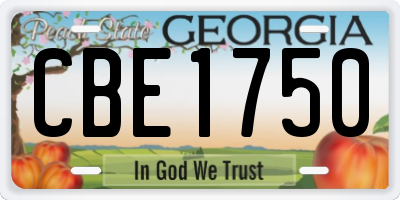 GA license plate CBE1750