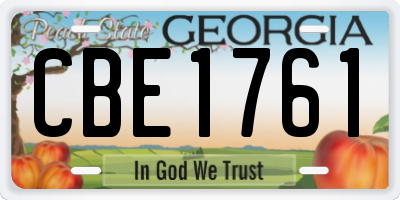 GA license plate CBE1761