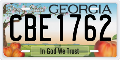 GA license plate CBE1762