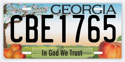 GA license plate CBE1765
