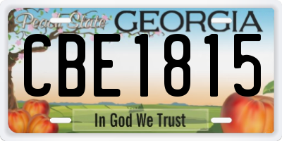 GA license plate CBE1815