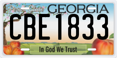 GA license plate CBE1833