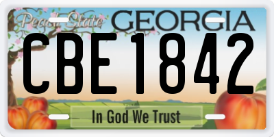 GA license plate CBE1842