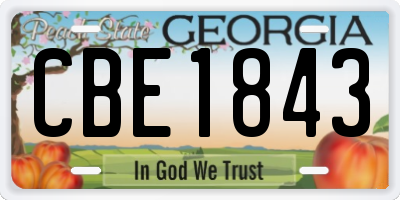 GA license plate CBE1843