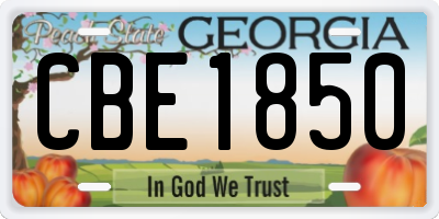 GA license plate CBE1850