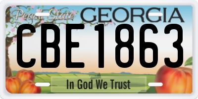 GA license plate CBE1863