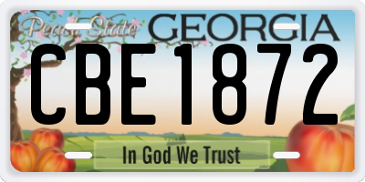 GA license plate CBE1872