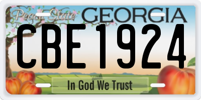 GA license plate CBE1924