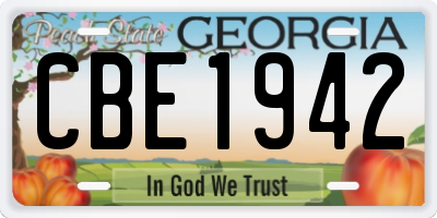 GA license plate CBE1942
