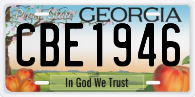 GA license plate CBE1946