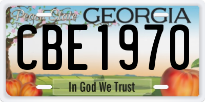 GA license plate CBE1970
