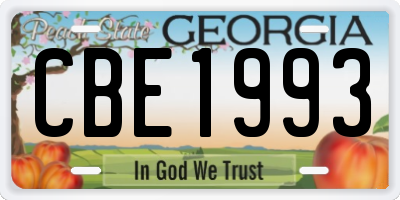 GA license plate CBE1993