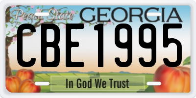 GA license plate CBE1995