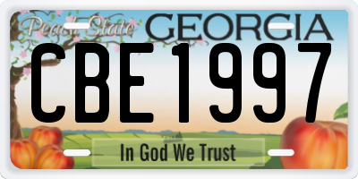 GA license plate CBE1997
