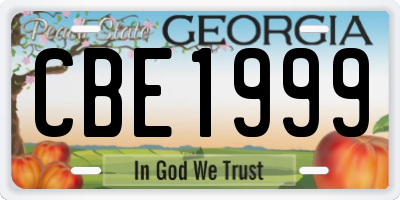 GA license plate CBE1999