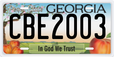 GA license plate CBE2003