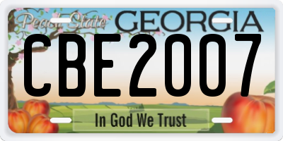 GA license plate CBE2007
