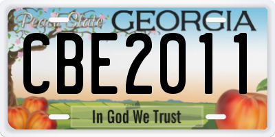 GA license plate CBE2011