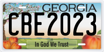 GA license plate CBE2023