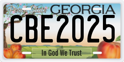GA license plate CBE2025