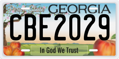 GA license plate CBE2029