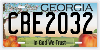 GA license plate CBE2032
