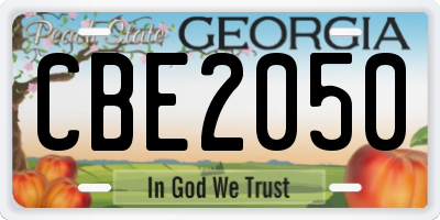 GA license plate CBE2050