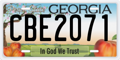 GA license plate CBE2071