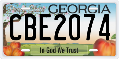 GA license plate CBE2074