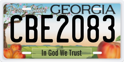 GA license plate CBE2083