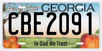 GA license plate CBE2091