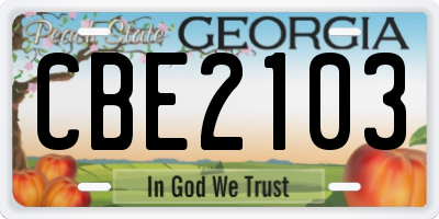 GA license plate CBE2103