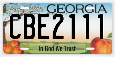 GA license plate CBE2111