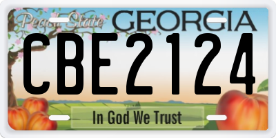 GA license plate CBE2124
