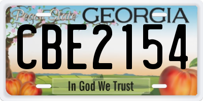 GA license plate CBE2154