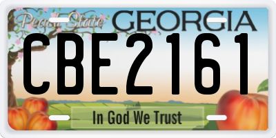GA license plate CBE2161