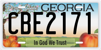 GA license plate CBE2171