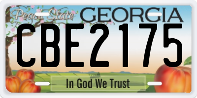 GA license plate CBE2175