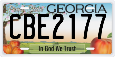 GA license plate CBE2177