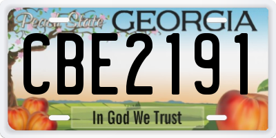 GA license plate CBE2191