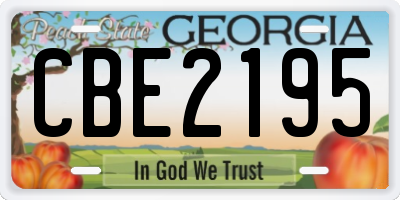 GA license plate CBE2195