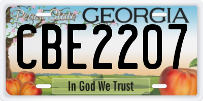 GA license plate CBE2207