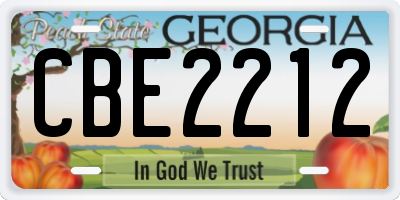GA license plate CBE2212