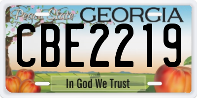 GA license plate CBE2219